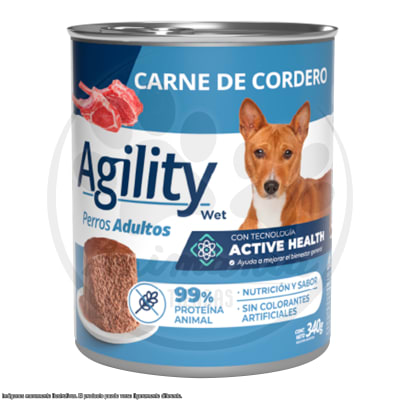 AGILITY LATA PERRO ADULTO CARNE CORDERO 340 GR1