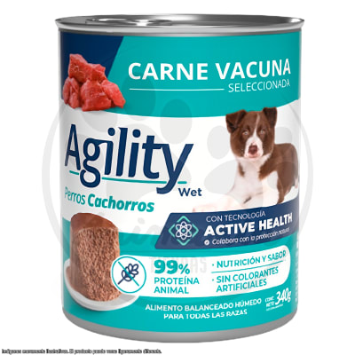 AGILITY LATA PERRO CACHORRO CARNE 340 GR1