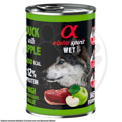 ALPHA SPIRIT ALIMENTO HÚMEDO DE PATO CON MANZANA VERDE 400 GR