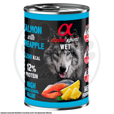ALPHA SPIRIT ALIMENTO HÚMEDO DE SALMÓN CON PIÑA 400 GR
