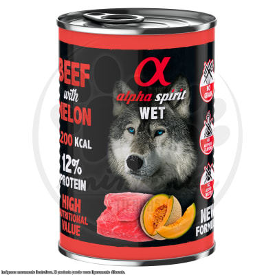 ALPHA SPIRIT ALIMENTO HÚMEDO DE TERNERA CON MELÓN 400 GR