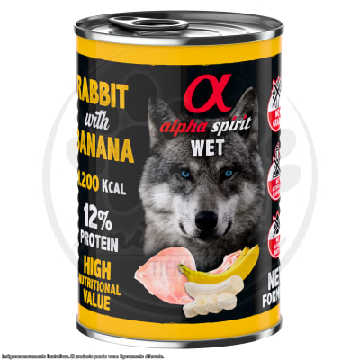 ALPHA SPIRIT ALIMENTO HÚMEDO DE CONEJO CON PLÁTANO 400 GR