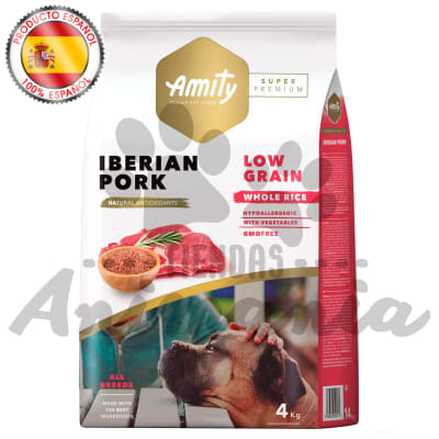 AMITY PERRO ADULTO SUPER PREMIUM SABOR A PUERCO IBERIANO BAJO EN GRANOS 4 KG1