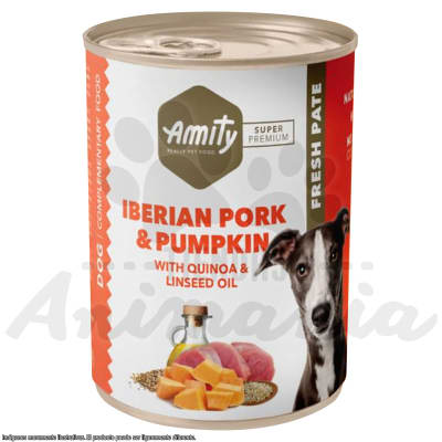 AMITY PERRO LATA IBERIAN PORK AND PUMPKIN ADULT | ADULTO CERDO IBERICO Y CALABAZA 400 GR