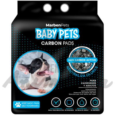 BABY PETS SABANILLAS DE ENTRENAMIENTO 60 CM X 60 CM PARA PERROS CON CARBON ACTIVO 50 UNIDADES