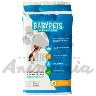 BABY PETS TRAINING PADS TOALLITAS DE ENTRENAMIENTO PARA PERROS 60*60 CM DE 10 UNIDADES