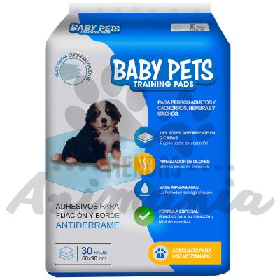 BABY PETS TRAINING PADS TOALLITAS DE ENTRENAMIENTO PARA PERROS 60*90 CM DE 30 UNIDADES