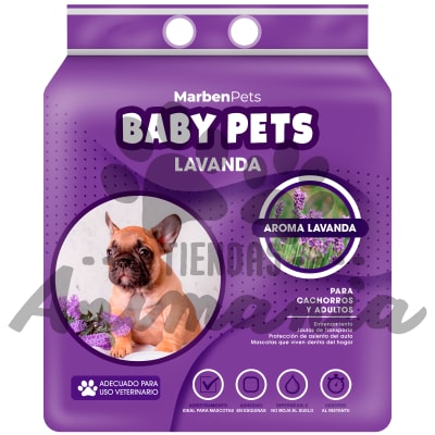 BABY PETS TRAINING PADS TOALLITAS DE ENTRENAMIENTO PARA PERROS OLOR LAVANDA 60*60 CM DE 50 UNIDADES
