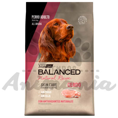 BALANCED PERRO NATURAL RECIPE SKIN CARE SABOR A CERDO 15 KG