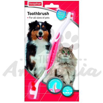 BEAPHAR CEPILLO DIENTES DOBLE MANGO1