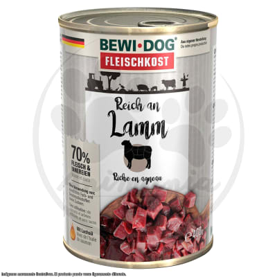 BEWIDOG LATA RICO EN CORDERO 400 GR