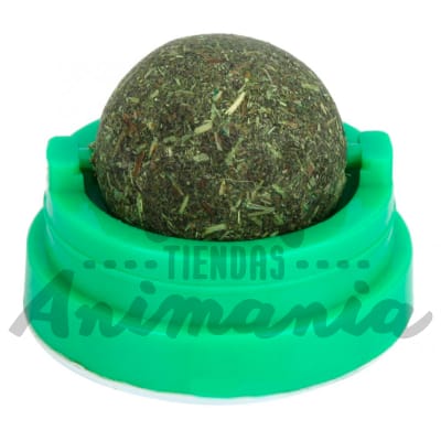 BOLA DE HIERBA GATERA GIRATORIA CON BASE PARA GATOS1
