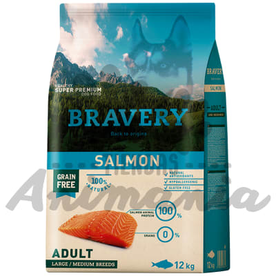 BRAVERY ADULT SALMON LARGE/MEDIUM BREED 12 KG