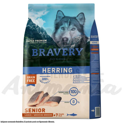 BRAVERY HERRING SENIOR MEDIUM/LARGE BREED | SENIOR RAZAS MEDIANAS O GRANDES SABOR ARENQUE 12 KG