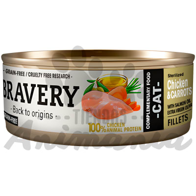 BRAVERY CAT LATA CHICKEN&CARROTS STERILIZED (WITH SALMON OIL & EXTRA VIRGIN OLIVE OIL) 70 GR1