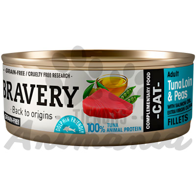 BRAVERY CAT LATA TUNA LOIN & PEAS ADULT (WITH SALMON OIL & EXTRA VIRGIN OLIVE OIL) 70 GR1