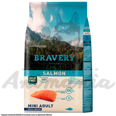 BRAVERY SALMON MINI ADULT SMALL BREEDS | ADULTO RAZA PEQUEÑA SABOR SALMON 2 KG1