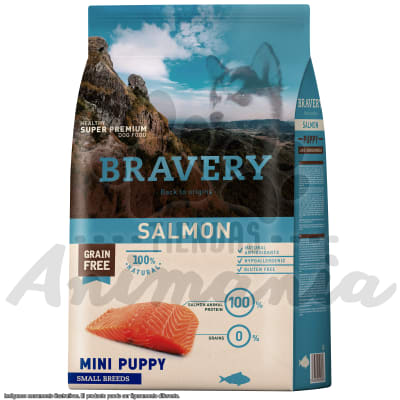 BRAVERY SALMON MINI PUPPY SMALL BREEDS | CACHORROS RAZA PEQUEÑA SABOR SALMON 7 KG