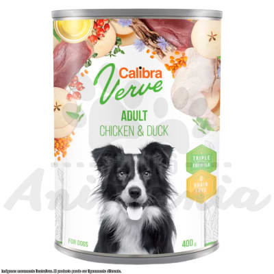 CALIBRA DOG LATA VERVE ADULT CHICKEN & DUCK 400 GR1