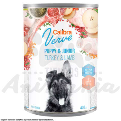 CALIBRA DOG LATA VERVE PUPPY & JUNIOR TURKEY & LAMB 400 GR1