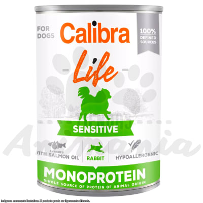 CALIBRA DOG LATA LIFE ADULT SENSITIVE RABBIT 400 GR1