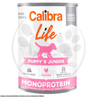 CALIBRA DOG LATA LIFE PUPPY & JUNIOR CHICKEN & RICE 400 GR