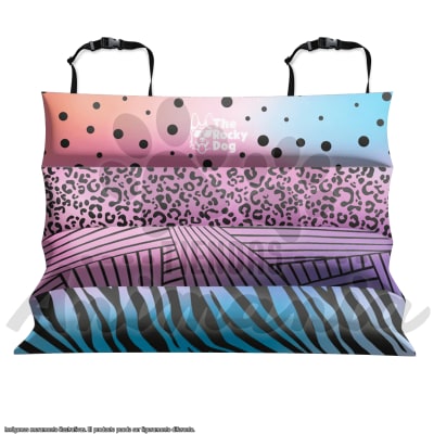 THE ROCKY DOG CAMA DE VIAJE PARA AUTO DOBLE DISEÑO SAFARI BLACK