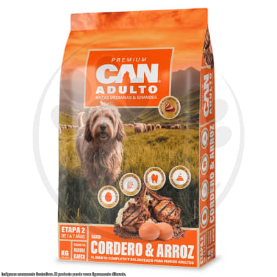 CAN ADULTO CORDERO Y ARROZ 18 KG