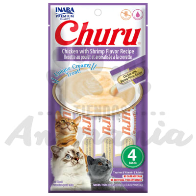 CHURU PREMIO CREMOSO PARA GATOS POLLO CON CAMARONES 56 GR