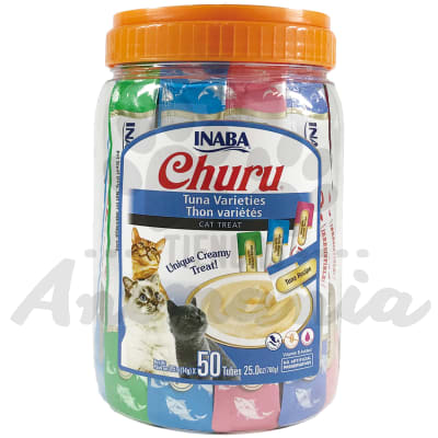 CHURU SNACK CREMOSO PARA GATOS VARIEDADES DE ATUN 50 TUBOS 700 GR