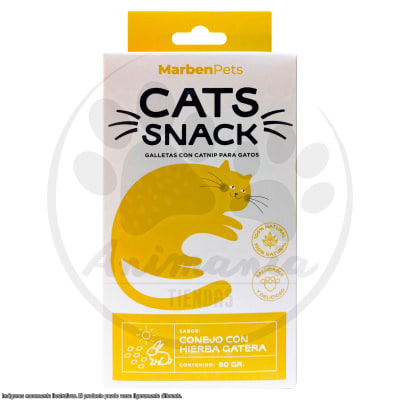 MARBEN PETS CATS SNACK GALLETAS CON HIERBA GATERA Y CONEJO 80 GR