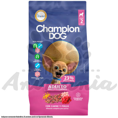CHAMPION DOG ADULTO RAZAS PEQUEÑAS CARNE Y POLLO 18 KG1