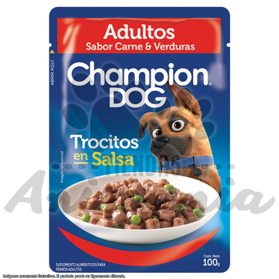 CHAMPION DOG POUCH CARNE Y VERDURA ADULTO 100 GR1