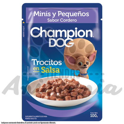 CHAMPION DOG POUCH RAZA PEQUEÑA CORDERO 100 GR1