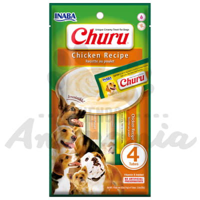 CHURU DOG PREMIO CREMOSO PARA PERROS RECETA DE POLLO 4 UNIDADES