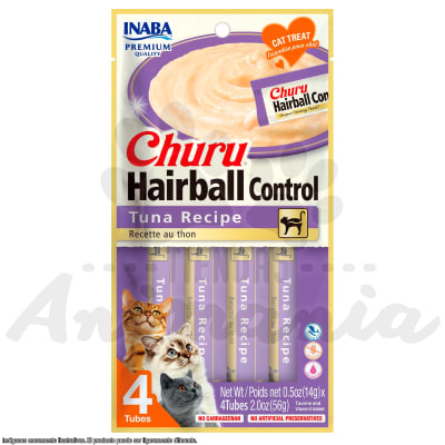 CHURU CAT HAIRBALL CONTROL TUNA RECIPE | CONTROL DE PELOS SABOR ATUN 56 GR1