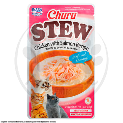 CHURU STEW CHICKEN WITH SALMON - ESTOFADO DE POLLO Y SALMON LIBRE DE GRANOS PARA GATOS 40 GR1