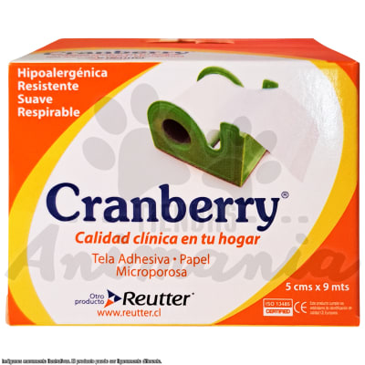 CRANBERRY TELA ADHESIVA PAPEL MICROPOROSA BLANCA 5 CM X 9 METROS