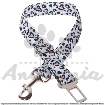 THE ROCKY DOG CINTURON DE SEGURIDAD PARA PERROS DISEÑO ANIMAL PRINT CORAZON1