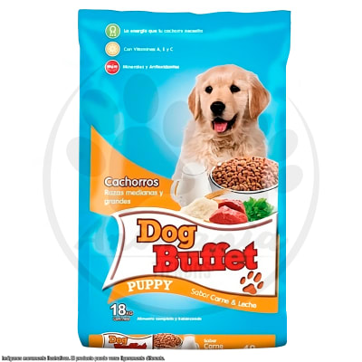 DOG BUFFET CACHORRO CARNE Y LECHE 18 KG1