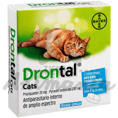 DRONTAL CATS ANTIPARASITARIO INTERNO PARA GATOS 2 COMPRIMIDOS