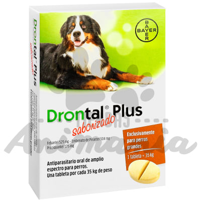 DRONTAL PLUS ANTIPARASITARIO INTERNO PARA PERROS GRANDES 1 COMPRIMIDO PARA 35 KG1