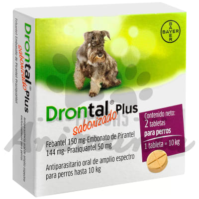 DRONTAL PLUS ANTIPARASITARIO INTERNO PARA PERROS PEQUEÑOS 2 COMPRIMIDOS1