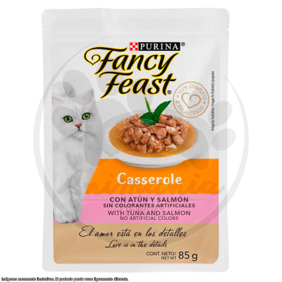 FANCY FEAST POUCH CASSEROLE CON ATUN Y SALMON 85 GR