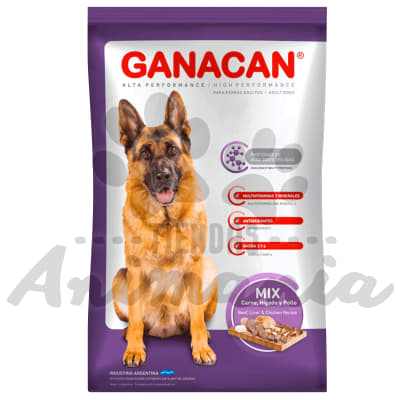 GANACAN ADULTO SABOR MIX DE CARNE, HIGADO Y POLLO 22 KG