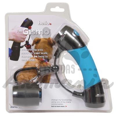 IM GISMO MANGO CON DISPENSADOR DE BOLSAS PARA FECAS MULTIUSOS TRAILLA | LINTERNA COLOR CELESTE