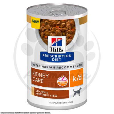 HILLS PRESCRIPTION DIET LATA KIDNEY CARE K/D CHICKEN & VEGETABLE STEW 368 GR