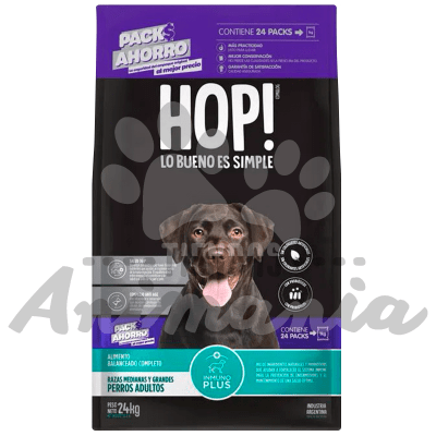 PROMO HOP! PERRO ADULTO RAZA MEDIANA Y GRANDE SAFETY PACK 24 KG1