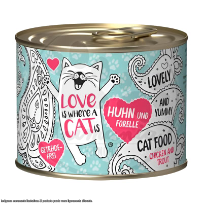 LOVE IS WHERE A CAT IS LATA GATO CHICKEN AND TROUT 200 GR1