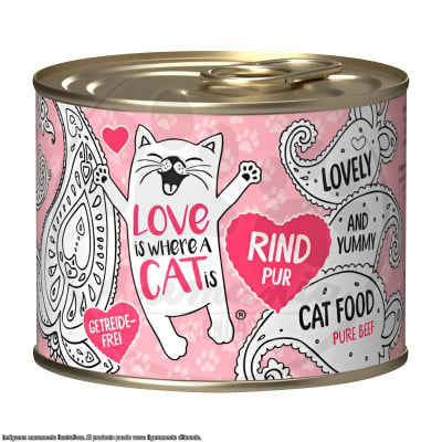 LOVE IS WHERE A CAT IS LATA GATO PURE BEEF 200 GR1